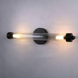 Double Black Prism Wall Light Brass Lighting Lamp Vanity Fixture, Sconce Mid Century , Vertical Model Ranor Design - thumbnail 2