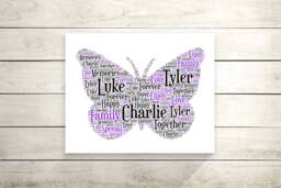 Personalised Butterfly Word Art Print Gift Wall Mum Teacher Mothers Day - thumbnail 1