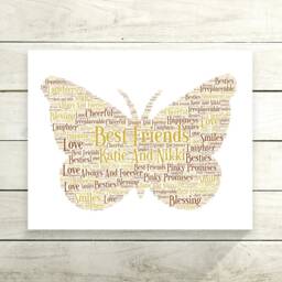 Personalised Butterfly Word Art Print Gift Wall Mum Teacher Mothers Day - thumbnail 3