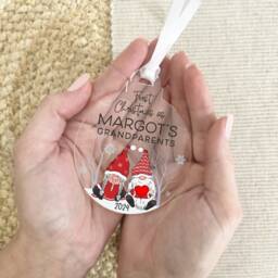 Personalised Grandparents' First Christmas 2025 Bauble - Custom Hanging Tree Ornament For New Grandma & Grandad - thumbnail 3