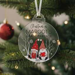 Personalised Grandparents' First Christmas 2025 Bauble - Custom Hanging Tree Ornament For New Grandma & Grandad - thumbnail 2