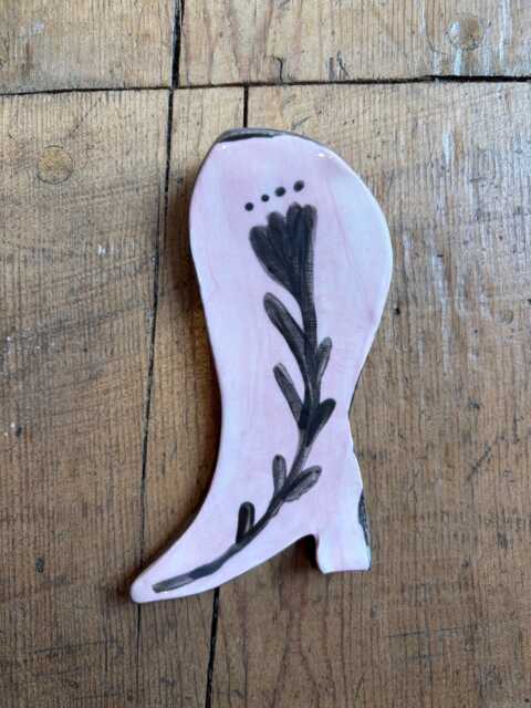 Clay Wall Hanging, Cowgirl Boot, Vintage Inspired Art, 1970S, Hand Made, Painted, Retro, Western, Cowboy, Cowgirl, Rodeo - image 1
