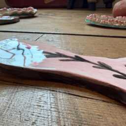 Clay Wall Hanging, Cowgirl Boot, Vintage Inspired Art, 1970S, Hand Made, Painted, Retro, Western, Cowboy, Cowgirl, Rodeo - thumbnail 2