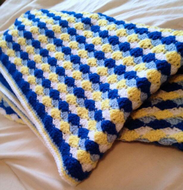 Shell Stripes Baby Afghan - Blanket Striped - image 1