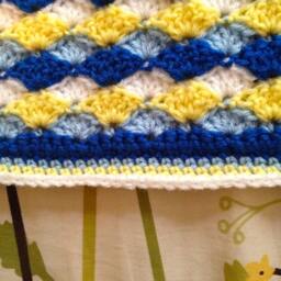 Shell Stripes Baby Afghan - Blanket Striped - thumbnail 2
