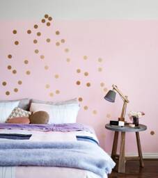 Copper Wall Sticker Polka Dots, Confetti Dot Decals A 5 cm, Metallic Silk-Matt Easy Peel & Stick, Bed - & Kids-Room-Decor