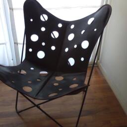 Cowhiderugsleather - Free Shipping Raw Leather Argentina Bkf Leather Chair - thumbnail 2