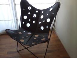 Cowhiderugsleather - Free Shipping Raw Leather Argentina Bkf Leather Chair - thumbnail 1