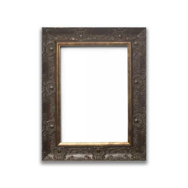 Venice Ornate Picture Frame Shabby Chic Antique Style, Walnut With Gold Edges - image 1