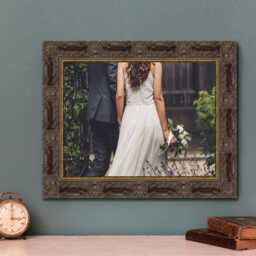 Venice Ornate Picture Frame Shabby Chic Antique Style, Walnut With Gold Edges - thumbnail 2