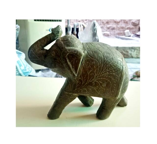 Engraved Wooden Elephant Handcrafted Home Decor - image 1