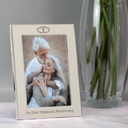 Personalised Diamond Wedding Anniversary 60Th Photo Picture Frame Gift For Wife Husband Couple Valentines Day 60 Years Married Keepsake - thumbnail 2