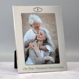 Personalised Diamond Wedding Anniversary 60Th Photo Picture Frame Gift For Wife Husband Couple Valentines Day 60 Years Married Keepsake - thumbnail 1