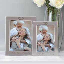 Personalised Diamond Wedding Anniversary 60Th Photo Picture Frame Gift For Wife Husband Couple Valentines Day 60 Years Married Keepsake - thumbnail 3