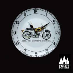 cmc Ariel 1964 Arrow Super Sports Single - Classic Motorbike Illustrated Fine Bone China Clock - thumbnail 2