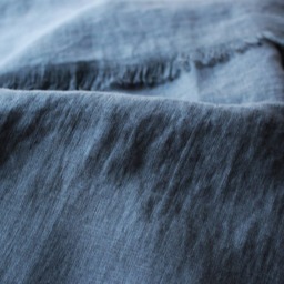 Softened Linen Throw Blanket Charcoal Gray With Fringes - thumbnail 2