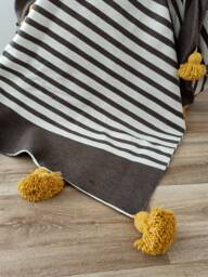Moroccan Blanket, Pom Blankets Bed Spread Moroccan Throw Blanket Cotton Bedding Berber Decor