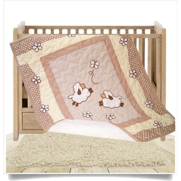 Baby Blanket, Organic Crib Beige Quilt Blanket - image 1
