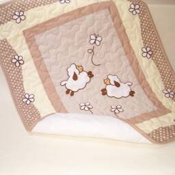 Baby Blanket, Organic Crib Beige Quilt Blanket - thumbnail 2