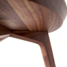 Bespoke Mid-Century Modern Wood American Black Walnut Side Table With Hexagon Honeycomb Green Resin Inlay - thumbnail 4