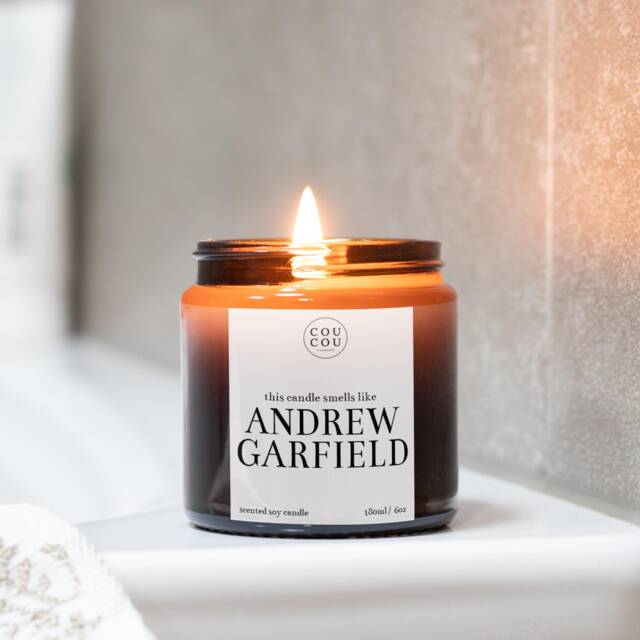 Smells Like Andrew Garfield Candle, Funny Gift For Her, Luxury Soy Wax - image 1