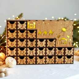 Wooden Advent Calendar With Nativity Scene 2025 - Christmas Decor & Gift For Kids Teens Adult Drawers