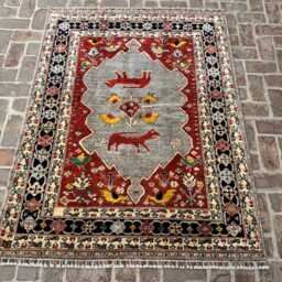 5x6 Modern Animal Print Pictorial Rug - Hand-Knotted Woolen Area Carpet Unique Artistic For Living Room, Bedroom, Office Decor Gift - thumbnail 3