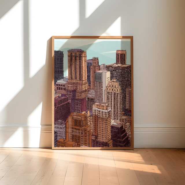 Nyc Skyline Art Print, New York City Wall Decor - image 1