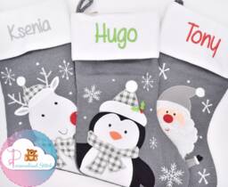 Personalised Christmas Stocking Embroidered Xmas Stockings Personalized Gift My First Baby Keepsake - thumbnail 1