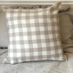 Buffalo Check Euro Sham Covers, 100% Linen, Accented Euro Pillow Sham Covers, All Sizes, 12x16, 16x16, 18x18, 20x20, 24x24, 26x26 - thumbnail 3