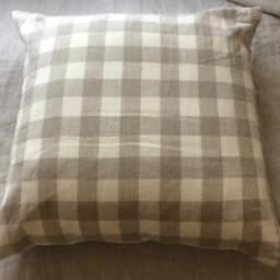 Buffalo Check Euro Sham Covers, 100% Linen, Accented Euro Pillow Sham Covers, All Sizes, 12x16, 16x16, 18x18, 20x20, 24x24, 26x26 - thumbnail 2