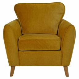 Gold Velvet Minimalist Chair - British Custom Made - thumbnail 2