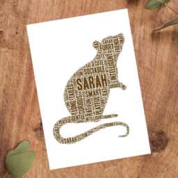 Personalised Rat Word Art Print, Rodent Lover Gift, Custom Wall Framed Picture, Present For Men, Women Nl - thumbnail 3