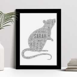 Personalised Rat Word Art Print, Rodent Lover Gift, Custom Wall Framed Picture, Present For Men, Women Nl - thumbnail 2