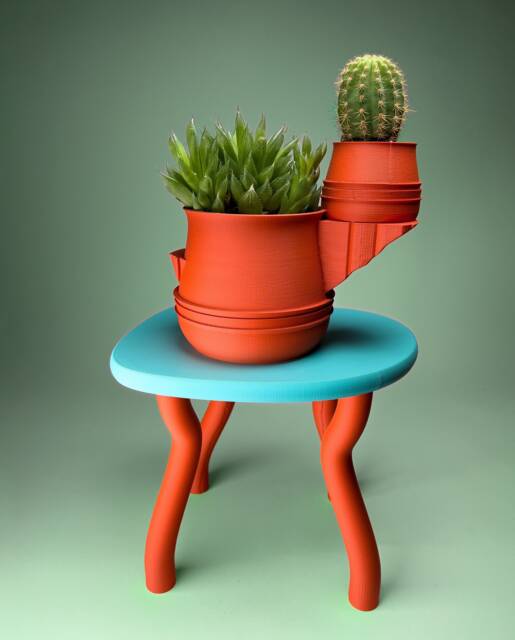 The Canyon Planter - Unique Original Modern Design Orange Fun Southwestern Funky - image 1