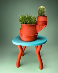 The Canyon Planter - Unique Original Modern Design Orange Fun Southwestern Funky - thumbnail 1