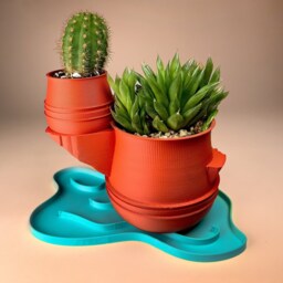 The Canyon Planter - Unique Original Modern Design Orange Fun Southwestern Funky - thumbnail 2