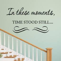 "Vwaq in These Moments, Time Stood Still Matte Black Vinyl Wall Decal Quote Accent For Family Photos - 18""H X 33" - thumbnail 1