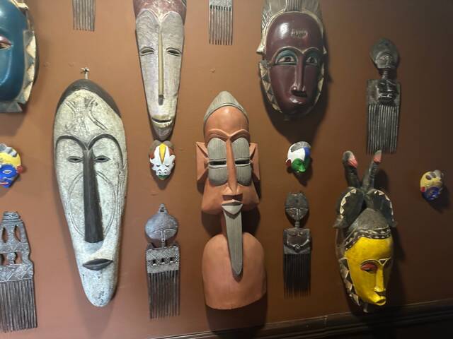 Hand Carved Sese Wood African Mask Ghanaian Adinkra Wall Decor - image 1