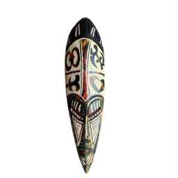 Hand Carved Sese Wood African Mask Ghanaian Adinkra Wall Decor - thumbnail 3