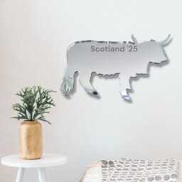 Highland Cow Acrylic Mirror Wall Art Personalized Engraving - thumbnail 3