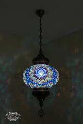 Turkish Handmade Mosaic Hanging Lamp - With 13 - thumbnail 1