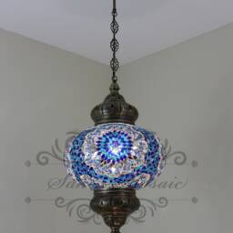 Turkish Handmade Mosaic Hanging Lamp - With 13 - thumbnail 2