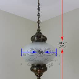 Turkish Handmade Mosaic Hanging Lamp - With 13 - thumbnail 4