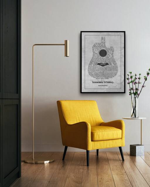 Custom Acoustic Guitar Song Lyrics Music Wall Art Print/Frame Not Included - image 1