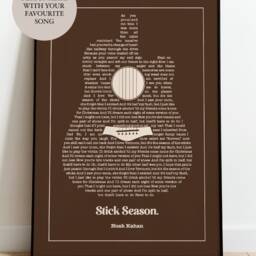 Custom Acoustic Guitar Song Lyrics Music Wall Art Print/Frame Not Included - thumbnail 3