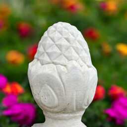 Classic Concrete Garden Finial Statue Stone Decor Art Cement Pillar Topper Outdoor Fence Post Decoration Elegant Yard Accent Lawn Ornament - thumbnail 4
