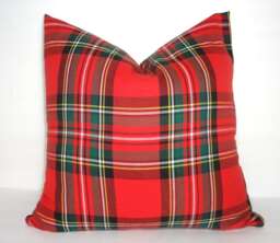 Christmas Red Green Plaid Pillow Cover Traditional Holiday Choose Size - thumbnail 1