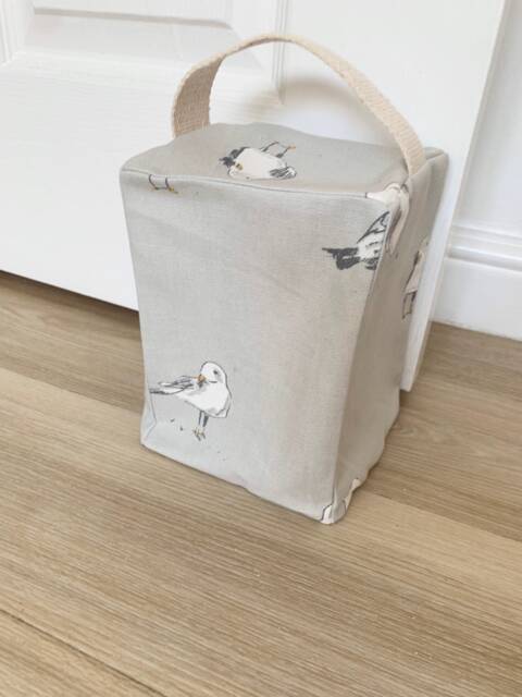 John Lewis Grey Seagulls Fabric Door Stop/Handmade/ Weight Book End Shabby Chic Choice Of Colours/Gifts - Unfilled - image 1