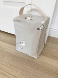 John Lewis Grey Seagulls Fabric Door Stop/Handmade/ Weight Book End Shabby Chic Choice Of Colours/Gifts - Unfilled - thumbnail 1